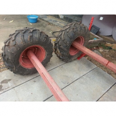 เพลาเทอร์เลอร์ 2 เส้น พร้อมล้อ