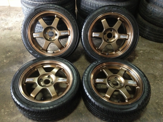 มือ2 !! TE37 ขอบ16" 4รู100กว้าง7ออฟ35 พร้อมยาง KUMHOปี12