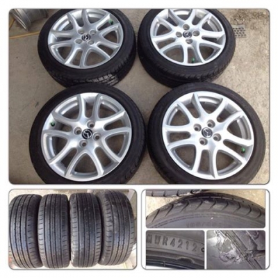 ขายแม็กเดิมขอบ16 Top new Mazda 2 4รู100 + ยางปลายปี12 ราคา 9,900 บ.ถูก