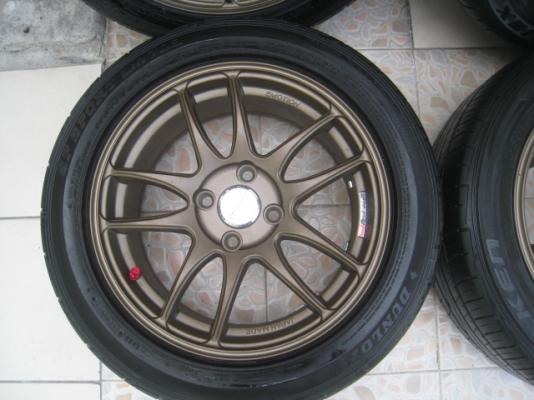 ขายล้อแม็กใหม่ W work emotion สีน้ำตาลยิงทราย  15"x6.5" et38 4รู 100 +ยาง \% ล้อไม่เคยใช้งานครับ  (081-3747940)