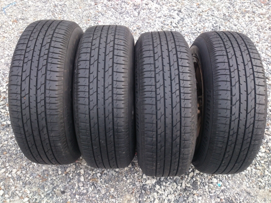 ขายแม็กน้ำตาลไหม้ 5รู114.3 ใส่ วีโก้ ไทรทันได้ พร้อมยางบริสโตร์205/65R15 ยางปี12 ดอกยางสวยๆเท่ากัน 1 ชุด