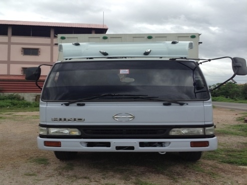 Hino FC4J. 6 ล้อตู้ 10 บาน (ตู้ใหม่ยังไม่ได้ใช้งาน) เครื่อง144 HP ยาว6เมตร ปี 40ไม่มีเสากลาง สภาพสวย พร้อมใช้งาน 750,000