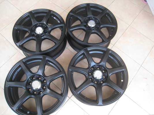 ขายล้อแม็ก Enkei Tuning sc09 15"x6.5" et 38 4รู100/114.3 สีดำด้าน ล้อทำสีมาใหม่ครับ ไม่มีคด ไม่มีดุ้งครับ  สนใจติดต่อเล็กคลองสามครับ (081-3747940)