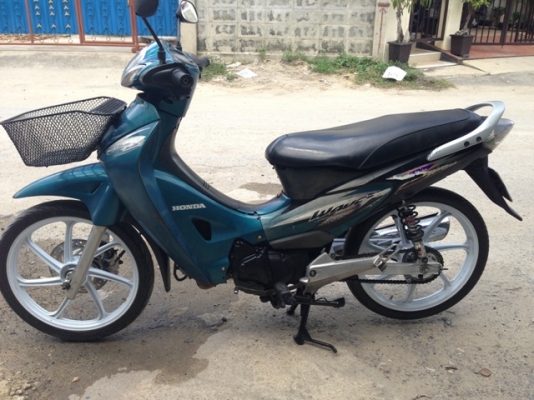 ขาย Wave 125 สีเขียว-ดำ ปี46 ล้อ Max เครื่องพร้อมใช้ 100\% ถูกๆลดได้ ทบ.โอน