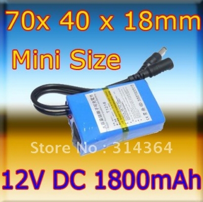 12V DC RECHARGEABLE LI-ION BATTERY FOR CCTV CAM 1800MAH