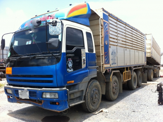 ขายรถพ่วง 24 ล้อ 2 เพลา แม่-ลูก กระบะเนียมคอกเกษตรดั้ม ISUZU GIGR-360 ปี53 เกียร์อีตั้น รถใช้น้อย สนใจโทร