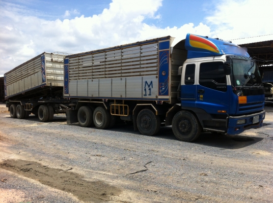 ขายรถพ่วง 24 ล้อ 2 เพลา แม่-ลูก กระบะเนียมคอกเกษตรดั้ม ISUZU GIGR-360 ปี53 เกียร์อีตั้น รถใช้น้อย สนใจโทร