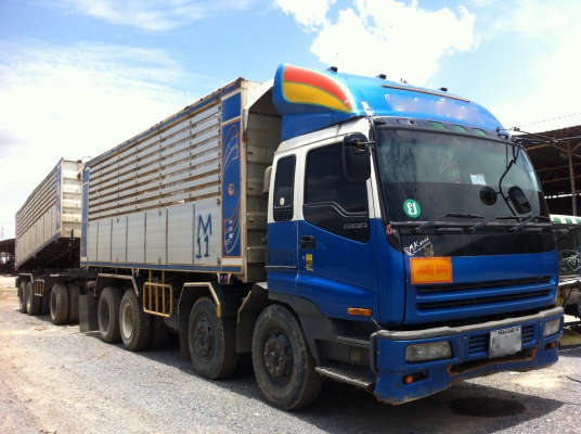 ขายรถพ่วง 24 ล้อ 2 เพลา แม่-ลูก กระบะเนียมคอกเกษตรดั้ม ISUZU GIGR-360 ปี53 เกียร์อีตั้น รถใช้น้อย สนใจโทร