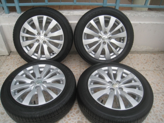 ขายล้อแม็ก Suzuki swift ป้ายแดง 16"x6" et45 4รู100 + ยางปี0513 สนใจติดต่อเล็กคลองสามครับ (081-3747940)