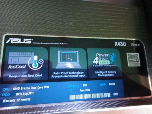 โน๊ตบุ๊ค Asus X43U โน๊ตบุ๊ค Asus X43U