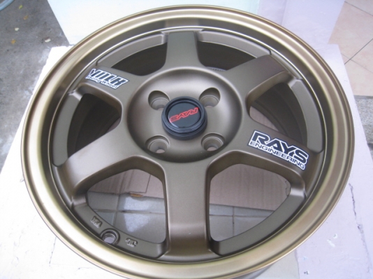 ขายล้อแม็กใหม่ TE37 15"x7" et38 4รู100 สีน้ำตาลไหม้ขอบชา พร้อมจุ๊ป Rays และน็อต Rays ล้อใหม่ไม่เคยใช้งานครับ  สนใจติดต่อเล็กคลองสามครับ (081-3747940)