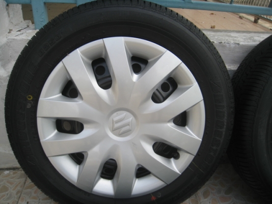 ขายกะทะล้อ Suzuki 4รู100+ ฝาครอบ + ยางป้ายแดง 175/65r15 ปี13 ตอนนี้มีอยู่ 4 ชุดครับ ปี0513,1113,2413,2613   (081-3747940)