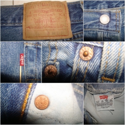 # 8970 # ยีนส์ Levi's 501 ผ้าทราย ของแท้ มือสอง เอว 36 ยาว 30 เนื้อทรายสวย ตะเข็บสวย