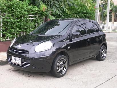 ขายรถ NISSAN MARCH เครื่อง1.2 V ปี 2010 ใช้ E20ได้ ประหยัด สีดำ เกียร์ออโต้ ตัวTop