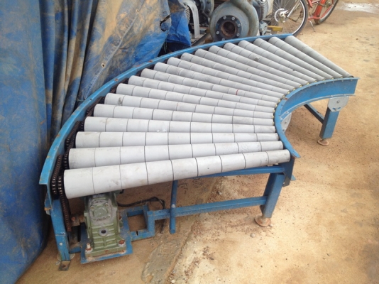 ขาย Roller ข้องอ 45 องศา พร้อมมอเตอร์ขับ เกียทด สภาพสวยใช้งานได้