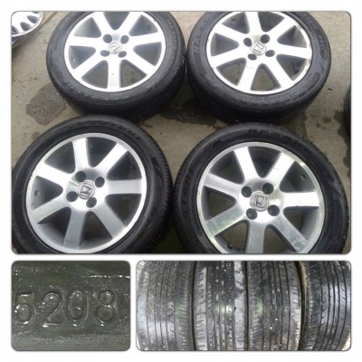 ขายล้อแม็กเดิมขอบ15 Honda Civic 7ก้าน 4/100 + ยาง ราคา 4,300บ.ถูก