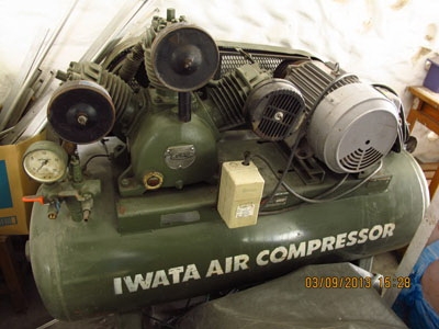 ขายปั๊มลมiwata3ลูกสูบถังใหญ่ ไฟ220Vสวยๆพร้อมใช้