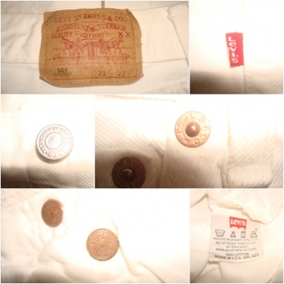 # 8922 # ยีนส์ Levi's 501 superwhite ของแท้ มือสอง เอว 32 ยาว 31 ขาว สวย made in usa ร # 8922 # ยีนส์ Levi's 501 superwhite ของแท้ มือสอง เอว 32 ยาว 31 ขาว สวย made in usa ร