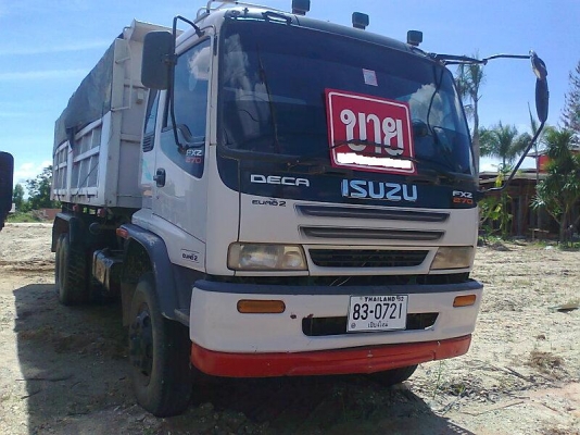 รถสิบล้อดั้ม ISUZU เดก้า 270 ยูโร 1 รถปี 44 เครื่องดี คัสซีสวย เก๋งสวย ภายในสวย มีระบบลากพ่วง.