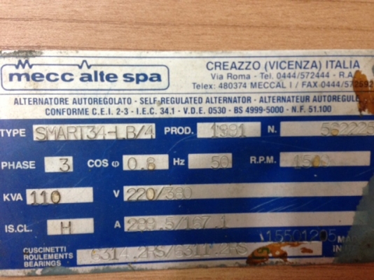 ขายเครื่องกำเนิดไฟฟ้า 110 KVA