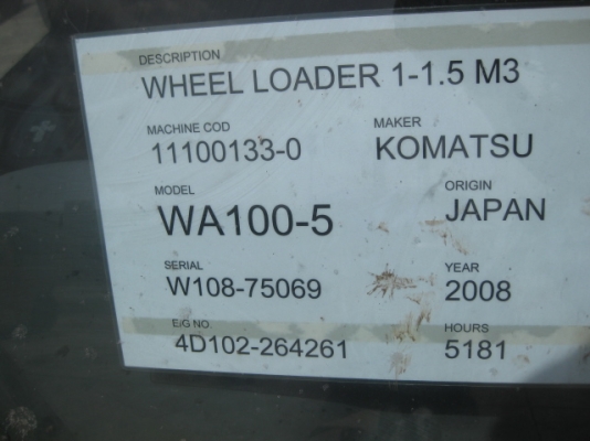 ขายถตักล้อยางเก่านอกWA100-5