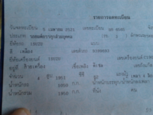 ขาย กระบะตอนเดียว ISUZU KB D20 เครื่อง2000 แน่นๆ ไม่หลวม ไม่เยิ้ม ช่วงล่างดี คัสซีดี ภายในสวย กระบะมีผุบ้าง ยางดี  ขายตามสภาพ พร้อมลุยทำมาหาเงิน***ขายแล้วครับ ขอบคุณ Truck2hand
