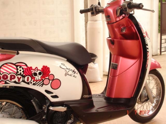 Honda scoopy i ปี 2011 ลาย Vivid me สีชมพูขาว สภาพใหม่มาก รถ 6เดือน โทร.0819858268 ,0800130001