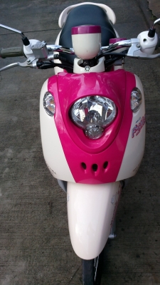 Yamaho Fino ปี 55 สีชมพูขาว