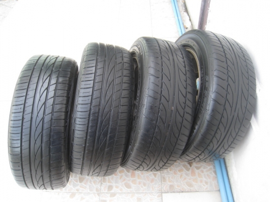 ขายล้อแม็กใหม่ W work emotion สีน้ำตาลยิงทราย  15"x6.5" et38 4รู 100 +ยาง \% ล้อไม่เคยใช้งานครับ  (081-3747940)