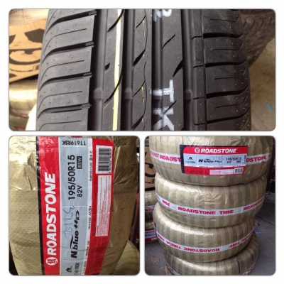 ขายยางใหม่ Roadstone ปี12 195/50/15 ชุดละ 6,200 บ. ใส่ฟรี