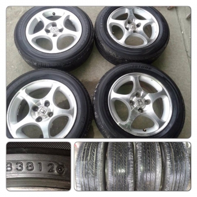 ขายแม็กเดิมขอบ15 Honda Civic 5 ก้าน 4/100 + ยางปี12(3812)ราคา 5,500 บาทถูก