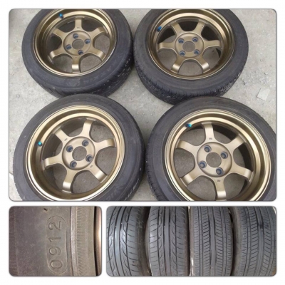 ขายแม็กมือ2 TE37v (K-Speed) ขอบ15 กว้าง8 +ยางปี12 ดอกเยอะ 12,900 บาทถูก