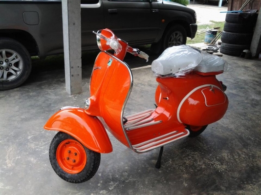 ขาย vespa 64 อินเดีย สีส้ม รถสวย เครื่องจบ no book 39999 บาท
