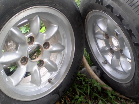 ล้อแม็ก ลายกล้วย Enkei ยางใหม่ 2 เส้น ตุ่มดอกยางยังอยู่สวยๆ แม็กอย่างเดียวไม่เอายาง 3600