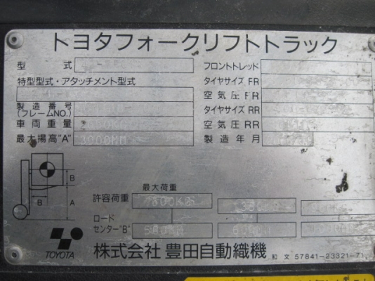 รถยกขนาด 1.5 ตัน ยี่ห้อ toyota เกียร์ออโต้ เสา 3 ม. นำเข้า