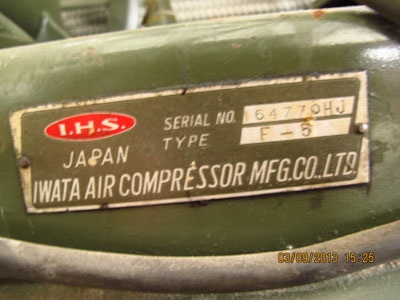 ขายปั๊มลมiwata3ลูกสูบ5แรงถังใหญ่ ไฟ220Vสวยๆพร้อมใช้