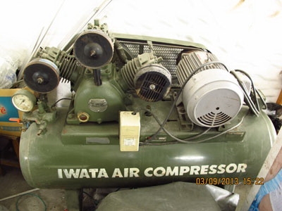 ขายปั๊มลมiwata3ลูกสูบ5แรงถังใหญ่ ไฟ220Vสวยๆพร้อมใช้