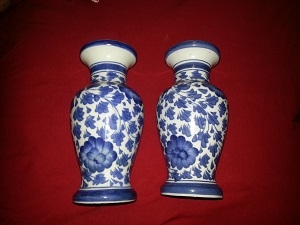 ขาย แจกันดอกไม้ ลายคราม กระถ่างธูปลายคราม ถ้วยลายครามของเก่า