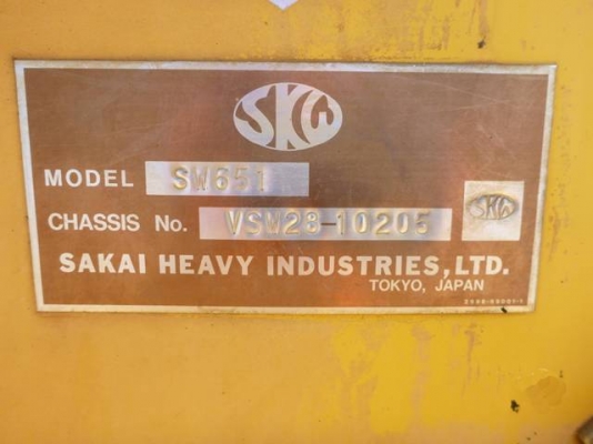 2006 Sakai SW651 เครื่องจักรมือสองนำเข้าจากต่างประเทศ สภาพสวย พร้อมใช้งาน ชั่วโมงการทำงาน 3,024 ชม.