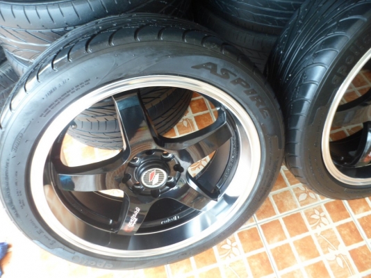 แม็ก Project-Dขอบ17" หน้าตื้นET40/หลังลึกET35 ใส่4รู100&amp;114 สวยๆ ไม่เบียด ไม่ดุ้ง ไม่คด +ยางปี11