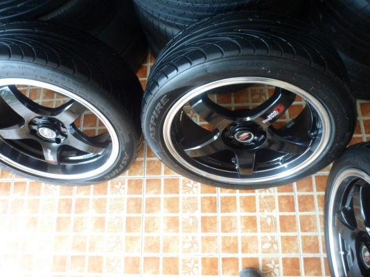 แม็ก Project-Dขอบ17" หน้าตื้นET40/หลังลึกET35 ใส่4รู100&amp;114 สวยๆ ไม่เบียด ไม่ดุ้ง ไม่คด +ยางปี11