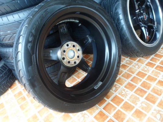 แม็ก Project-Dขอบ17" หน้าตื้นET40/หลังลึกET35 ใส่4รู100&amp;114 สวยๆ ไม่เบียด ไม่ดุ้ง ไม่คด +ยางปี11