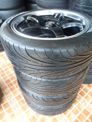 แม็ก Project-Dขอบ17" หน้าตื้นET40/หลังลึกET35 ใส่4รู100&amp;114 สวยๆ ไม่เบียด ไม่ดุ้ง ไม่คด +ยางปี11