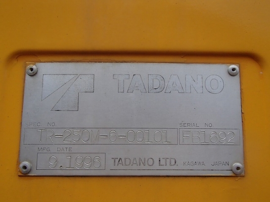 รถเครน TADANO_TR250M-6_#FB1692_1996YR_2188HR