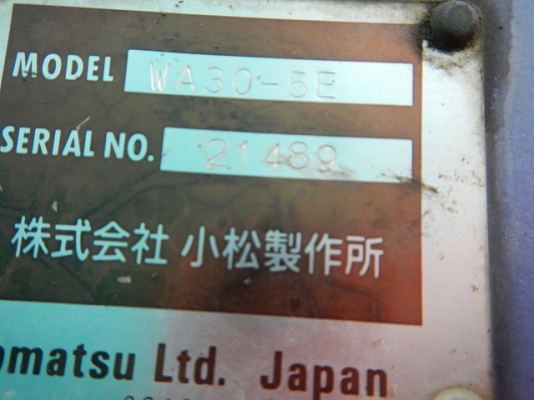 รถตัก KOMATSU_WA30-5E_#21489_1998YR_4063HR รถตัก KOMATSU_WA30-5E_#21489_1998YR_4063HR