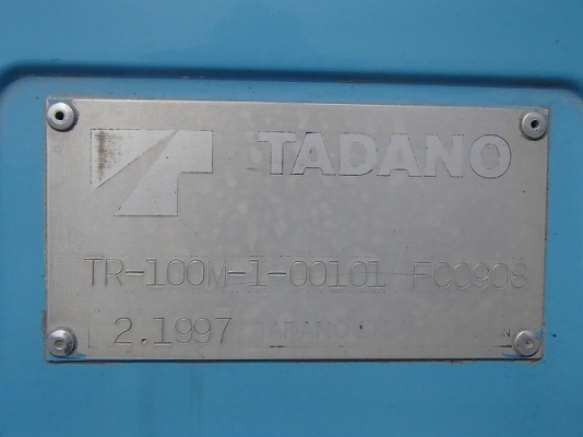 รถเครน TADANO_TR100M-1_#FC0908_1997YR_3123HR รถเครน TADANO_TR100M-1_#FC0908_1997YR_3123HR