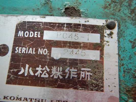 ขายรถตัก Komatsu PC45-1 #2445 4398ชม. นำเข้าจากญี่ปุ่น