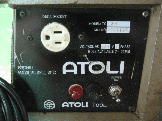 ขายด่วนสว่านแท่นแม่เหล็ก ATOLI MODEL. TC-12W