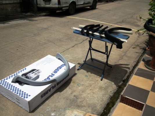 ขายคิ้วล้อ คามิโอ cameo วัสดุ ABS 6 ชิ้น ครบๆ ทำสีดำด้าน