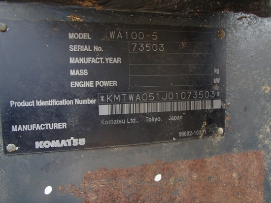 รถตักKOMATSU_WA100-5_73503_2006YR_8570HR